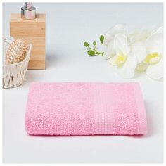 Полотенце махровое гладкокрашеное Эконом 30х60 см, розовый, хлопок 100%, 370г/м2 6991107 Алтын Асыр