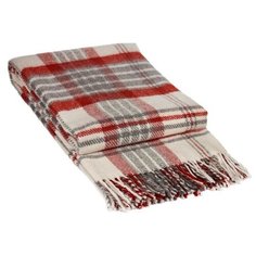 Плед Метро, 140х200, бел/дым/красн рап.4, 50% шерсть, 30% п/э, 20% пан 6904091 Vladi