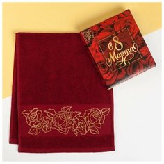 Полотенце махровое "С 8 марта" 30х70 см 100% хлопок, 370гр/м2 4566825 Этель