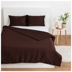 Пододеяльник Этель 175*210см, цв.темно-коричневый, 100% хлопок, мако-сатин, 125 г/м² 5373387