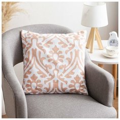 Наволочка декоративная 40х40 см, Monograms powdery, 100% хлопок 5084366 Этель