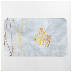 Коврик для ванной Этель "Be happy", 80х50 см, велюр 5481446
