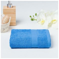 Полотенце махровое гладкокрашеное Эконом 30х60 см, голубой, хлопок 100%, 370г/м2 6991104 Алтын Асыр