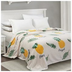 Плед 150х200см рис. Ананасы, корал-флис 190г/м пэ100% 6948409 Бояртекс