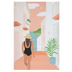 Полотенце пляжное Этель "Девушка в купальнике" 96х146 см, 100% хлопок 6897053