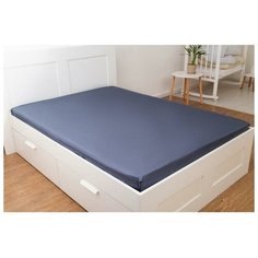 Простыня на резинке Этель 160*200*25 см, цв.темно-серый, 100% хлопок, мако-сатин, 128 г/м² 6783288