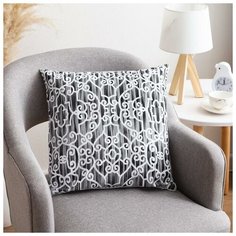 Наволочка декоративная 40х40 см, Pattern black, 100% хлопок 5084353 Этель