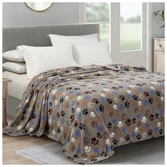 Плед 180х200см рис. Лапки, корал-флис 190г/м пэ100% 6948418 Бояртекс