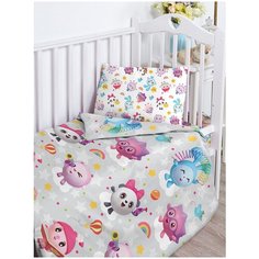 Комплект постельного белья детск. поплин "Малышарики" (40х60) рис. 16296-1/16297-1 Малышарики Непоседа
