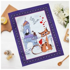 Полотенце Этель "Love" (вид 1) 45*60см, вафля, 160гр/м2, 100% хлопок 5161066