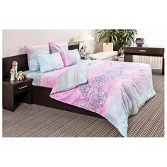 Постельное белье евростандарт Ночь Нежна Лето, бязь, 70 х 70 см, голубой