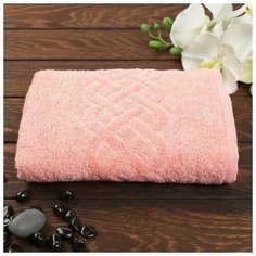 Полотенце махровое жаккард Plait 70х130 см, цв 458 коралл, хл.100% 350 гр/м 1077985 ДМ Люкс