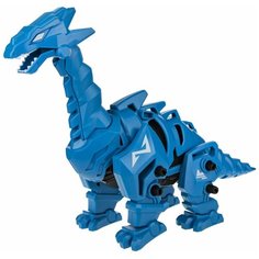 Сборный динозавр 1Toy Робо-танистрофей, синий, 55 деталей, коробка 28*8*21 см, движение, звук (Т19098)