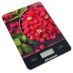 Весы настольные электронные АКСИНЬЯ КС-6502 "Сочная малина": 5 кг, стекло (24)