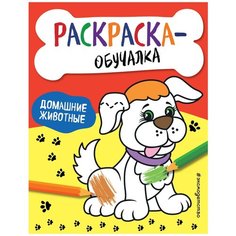 ЭКСМО Раскраска-обучалка Домашние животные