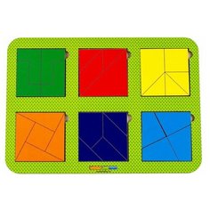 WoodlandToys Игры Никитина "Сложи квадрат", 6 квадратов, уровень 4, 064304