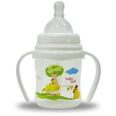 Baby Land Бутылочка с антиколиковой системой с ручками, 150 мл (арт. 356), с рождения, белый