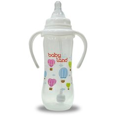 Baby Land Бутылочка с антиколиковой системой с ручками, 240 мл, с 6 месяцев, белый