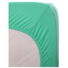 Простыня на резинке трикотаж Мятный 200*200*25 Кулирка Хлопок 100% ОТК