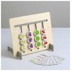 Головоломка с заданиями на карточках двухсторонняя "Фрукты" 2,5х23х18,5 см 4763736 Сима ленд