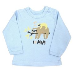 Лонгслив Веселый Малыш, размер 68, голубой