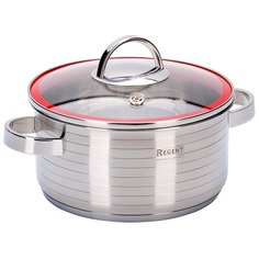 Кастрюля REGENT inox STORIA, 3 л, серебристый/красный