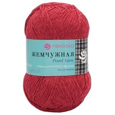 Пряжа Пехорка Жемчужная 100гр. 425м. (50% хлопок, 50% вискоза) (06 красный) 5 шт