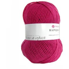 Пряжа Пехорка Народная 100гр. 220м.(30%шерсть, 70%акрил высокообъемный) (439-Малиновый) 5 шт