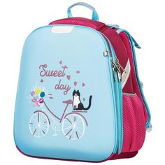 №1 School Ранец Basic Кот на велосипеде (1271113), голубой