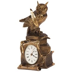 Часы настольные BOGACHO Ученый филин Бронза