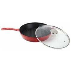 Сковорода Korting K 1228 R, 28 см, с крышкой, красный