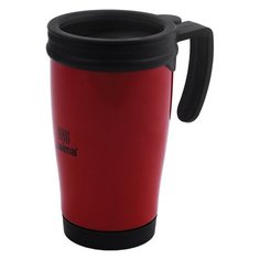Термокружка ЛАЙМА, 400 мл, нержавеющая сталь, пластиковая ручка, красная, 605127