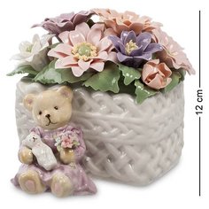 Музыкальная фигурка Медвежонок с цветами CMS-15/61 113-101314 Pavone