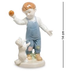 Статуэтка Мальчик с щенком VS-312 113-107690 Valerio Sole