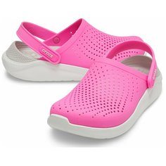 Сабо Crocs LiteRide Clog, размер 37(W7), electrique pink/almost white