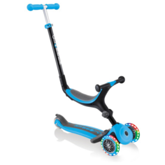 Детский самокат-беговел GLOBBER Go Up Foldable Lights, голубой