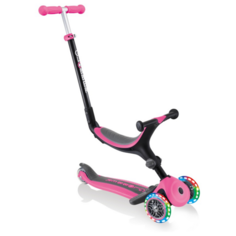 Детский самокат-беговел GLOBBER Go Up Foldable Lights, розовый