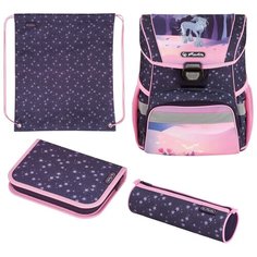 Ранец школьный Herlitz Loop Fantasy, Единорог, фиолетовый, с наполнением