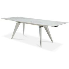 Стол раскладной Ramses 180-250, белый мрамор/хром I Modern