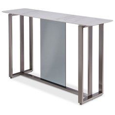 Консоль Atlantis (140), белый мрамор/дымчатое стекло
