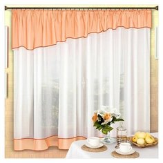 Шторы для кухни Nivasan "Инес", персиковый