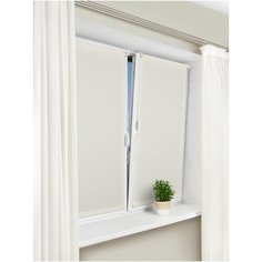 Рулонная штора с направляющими струнами Sola Сантайм уни, Белый, ширина 34 см