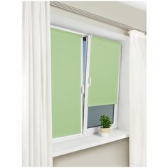 Рулонная штора с направляющими струнами Delfa "Сантайм Уни Фисташка", 48*170 см Sola