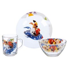 Набор посуды LarangE "Озорная семейка на ракете", 3 предмета