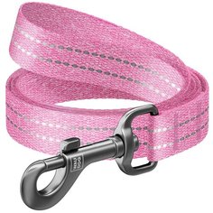 Поводок waudog re-cotton, из восстановленного хлопка (ширина 15 мм, длина 200 см) розовый новинка!