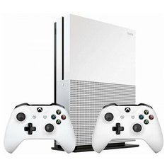 Игровая приставка Microsoft Xbox One S 1 ТБ с двумя геймпадами, белый,