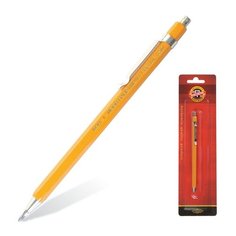 Карандаш механический KOH-I-NOOR, корпус желтый, цанговый, точилка, 2 мм, 5201CN, 5201CN1004BL