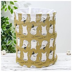 Корзина для белья складная Доляна "Котики", 35,5*35,5*43,5 см