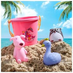 Набор для купания Крошка Я "Для принцессы": резиновые игрушки, ведерко