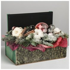 Кашпо Дарите Счастье с грифельной табличкой, "елки", 24,5*14,5*14,7 см